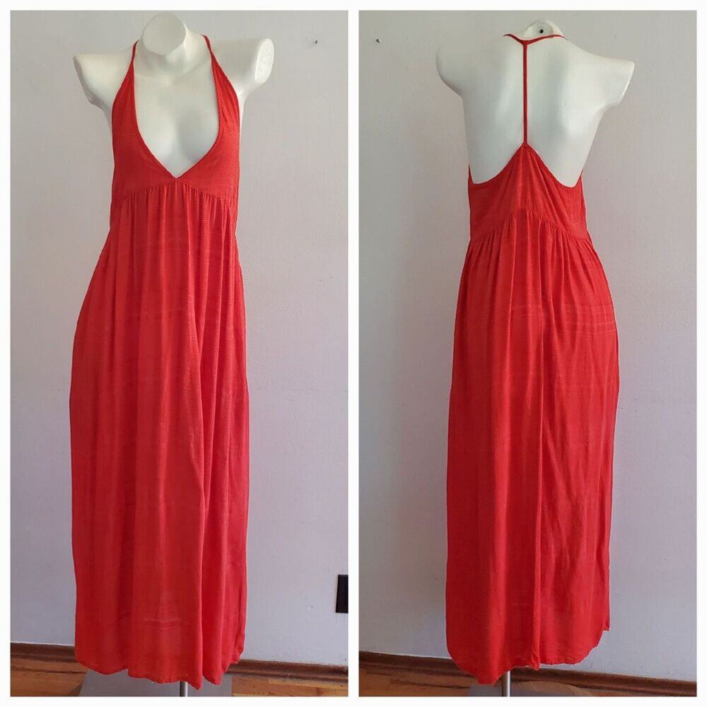 Lacausa Empire Waist Maxi Dress T Strap‎ V Neck Beachy Boho Summer Travel